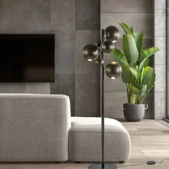 Fashion Straluma 3-Lichts design vloerlamp zwart met platinum bollen