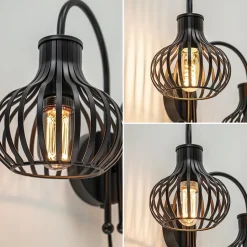 Discount Straluma 2-Lichts draad wandlamp mat zwart