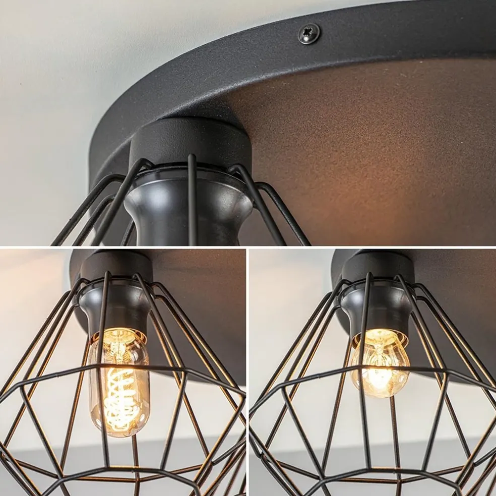 Clearance Straluma 3-Lichts draadlamp diamant mat zwart