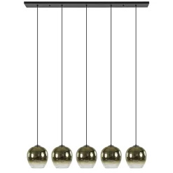 Discount Straluma 5-Lichts eettafelhanglamp gold gradient glas