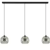 New Straluma 3-Lichts eettafelhanglamp met smoke glazen bollen