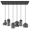 Cheap Straluma 6-Lichts eettafelhanglamp met smoke/titanium glas