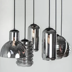 Cheap Straluma 6-Lichts eettafelhanglamp met smoke/titanium glas