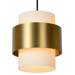 Cheap Straluma 3-Lichts eettafelhanglamp mat goud met opaal glas