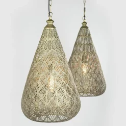 Fashion Straluma 2-Lichts eettafelhanglamp mat goud/zwart oriental