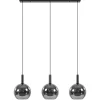 Best Sale Straluma 3-Lichts eettafelhanglamp mat zwart met smoke glas 30 cm