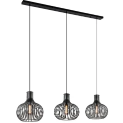 Flash Sale Straluma 3-Lichts eettafelhanglamp onion mat zwart