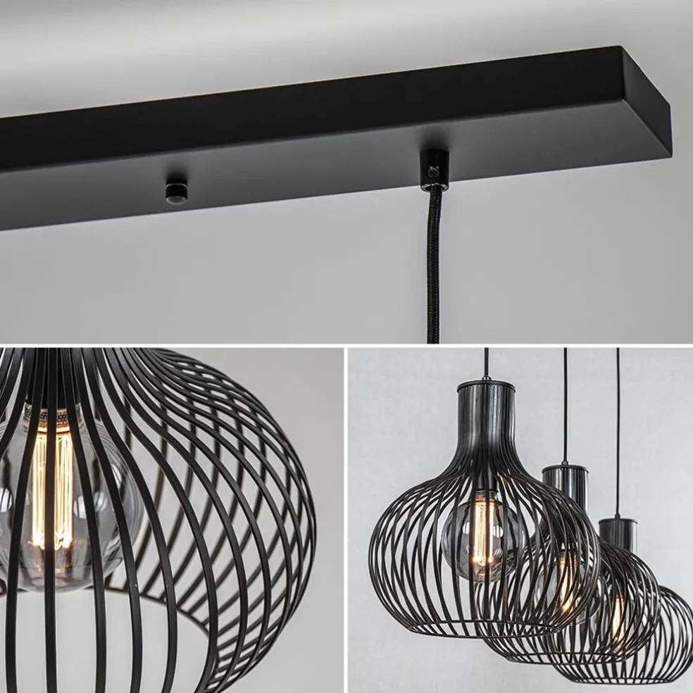 Flash Sale Straluma 3-Lichts eettafelhanglamp onion mat zwart
