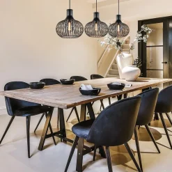 Flash Sale Straluma 3-Lichts eettafelhanglamp onion mat zwart