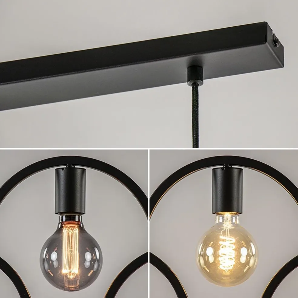 Outlet Straluma 5-Lichts eettafelhanglamp ringen mat zwart