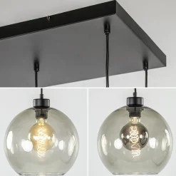Discount Straluma 8-Lichts eettafelhanglamp smoke glas + GU10 spots