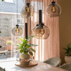 Discount Straluma 8-Lichts eettafelhanglamp smoke glas + GU10 spots