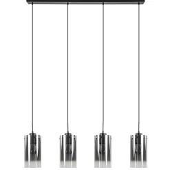 Store Straluma 4-Lichts eettafelhanglamp smoke glas met verloop