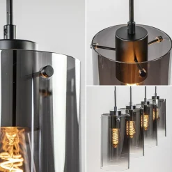 Store Straluma 4-Lichts eettafelhanglamp smoke glas met verloop