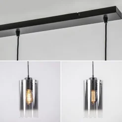 Store Straluma 4-Lichts eettafelhanglamp smoke glas met verloop