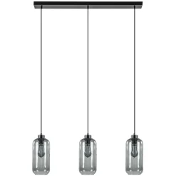 Hot Straluma 3-Lichts eettafelhanglamp smoke glas cilinder