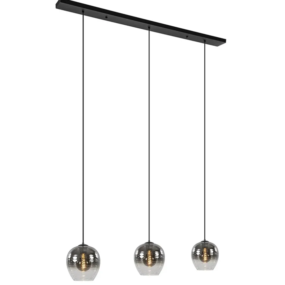 Flash Sale Straluma 3-Lichts eettafelhanglamp smoke/helder glas