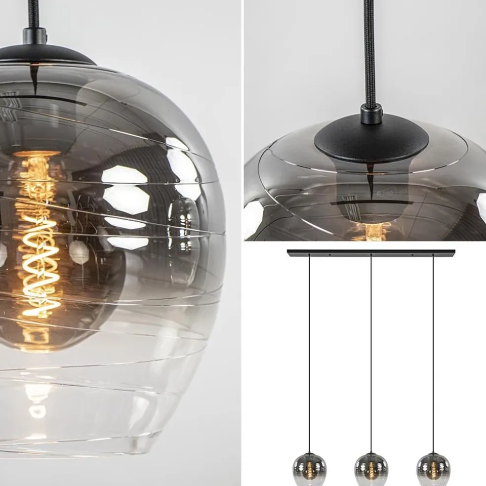 Flash Sale Straluma 3-Lichts eettafelhanglamp smoke/helder glas