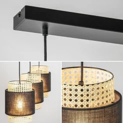 Outlet Straluma 3-Lichts eettafelhanglamp webbing met zwart