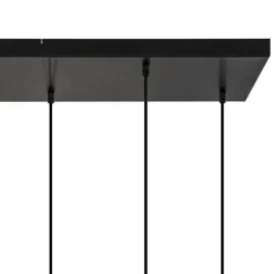 New Straluma 8-Lichts eettafelhanglamp zwart met smoke glazen kappen reliëf