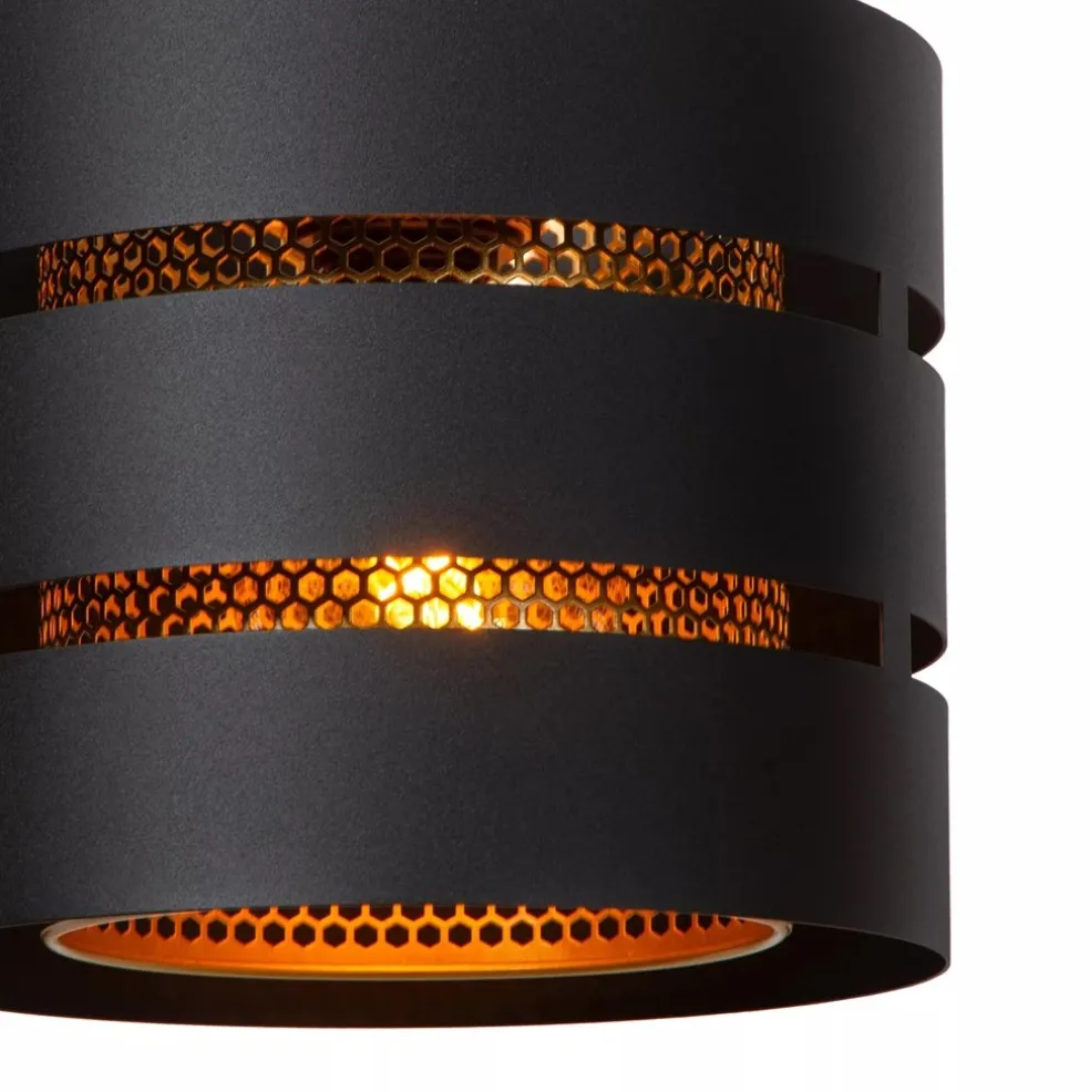 Outlet Straluma 3-Lichts eettafelhanglamp zwart met goud