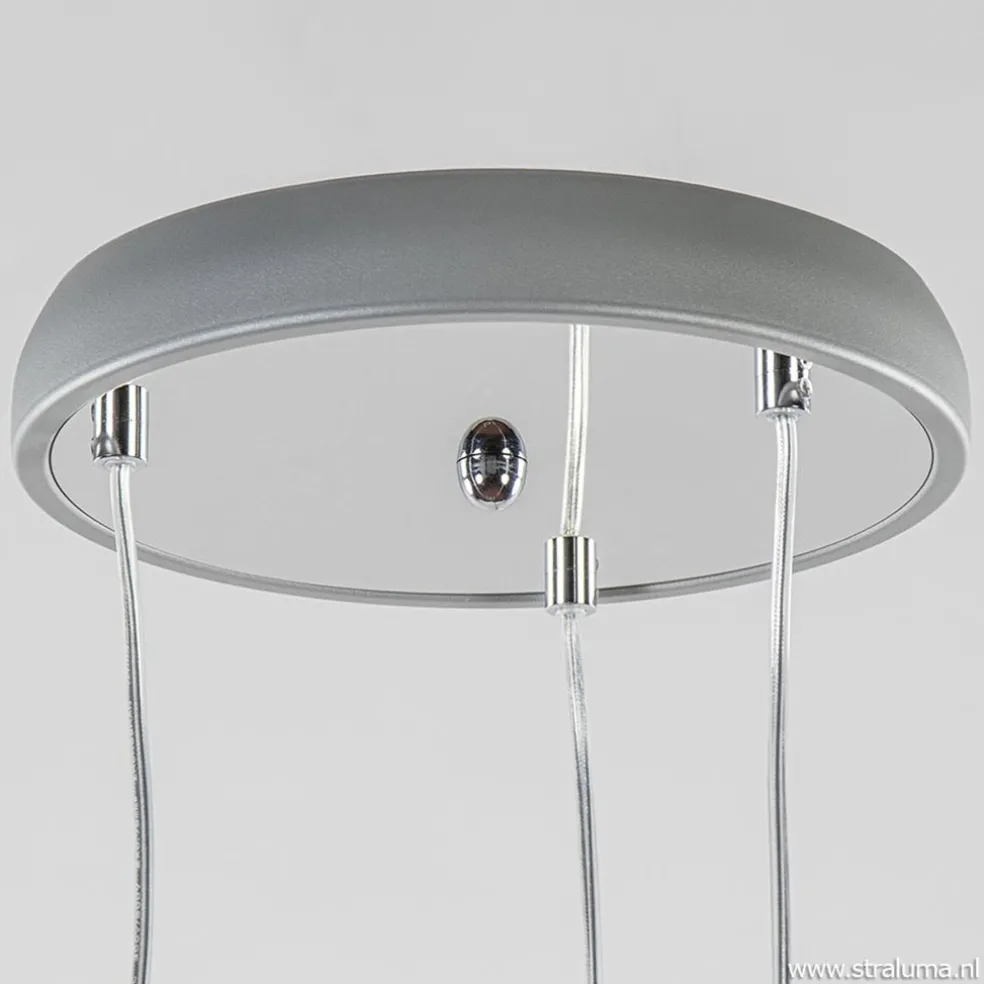 Cheap Straluma 3-Lichts hanglamp chroom met smokey glazen kappen