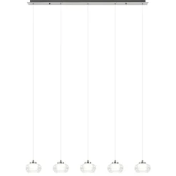 New Straluma 5-Lichts hanglamp chroom met helder glas en dimbaar LED