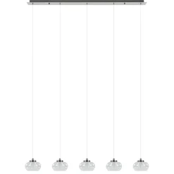 New Straluma 5-Lichts hanglamp chroom met helder glas en dimbaar LED
