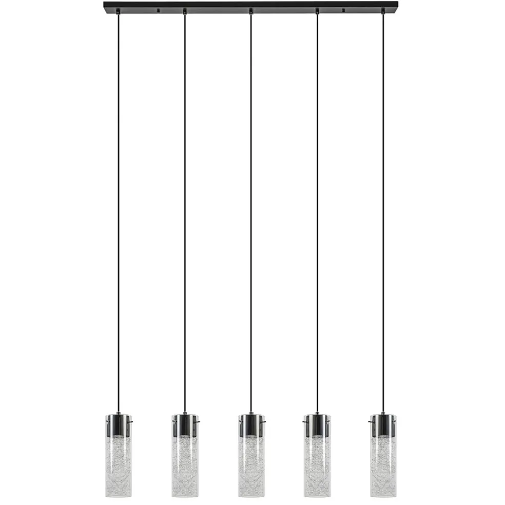 Flash Sale Straluma 5-Lichts hanglamp cilinder helder glas met zwart