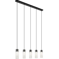 Flash Sale Straluma 5-Lichts hanglamp cilinder helder glas met zwart