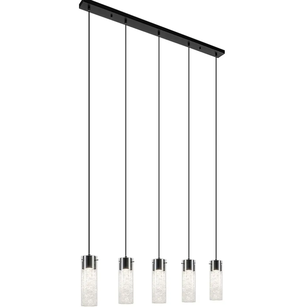 Flash Sale Straluma 5-Lichts hanglamp cilinder helder glas met zwart
