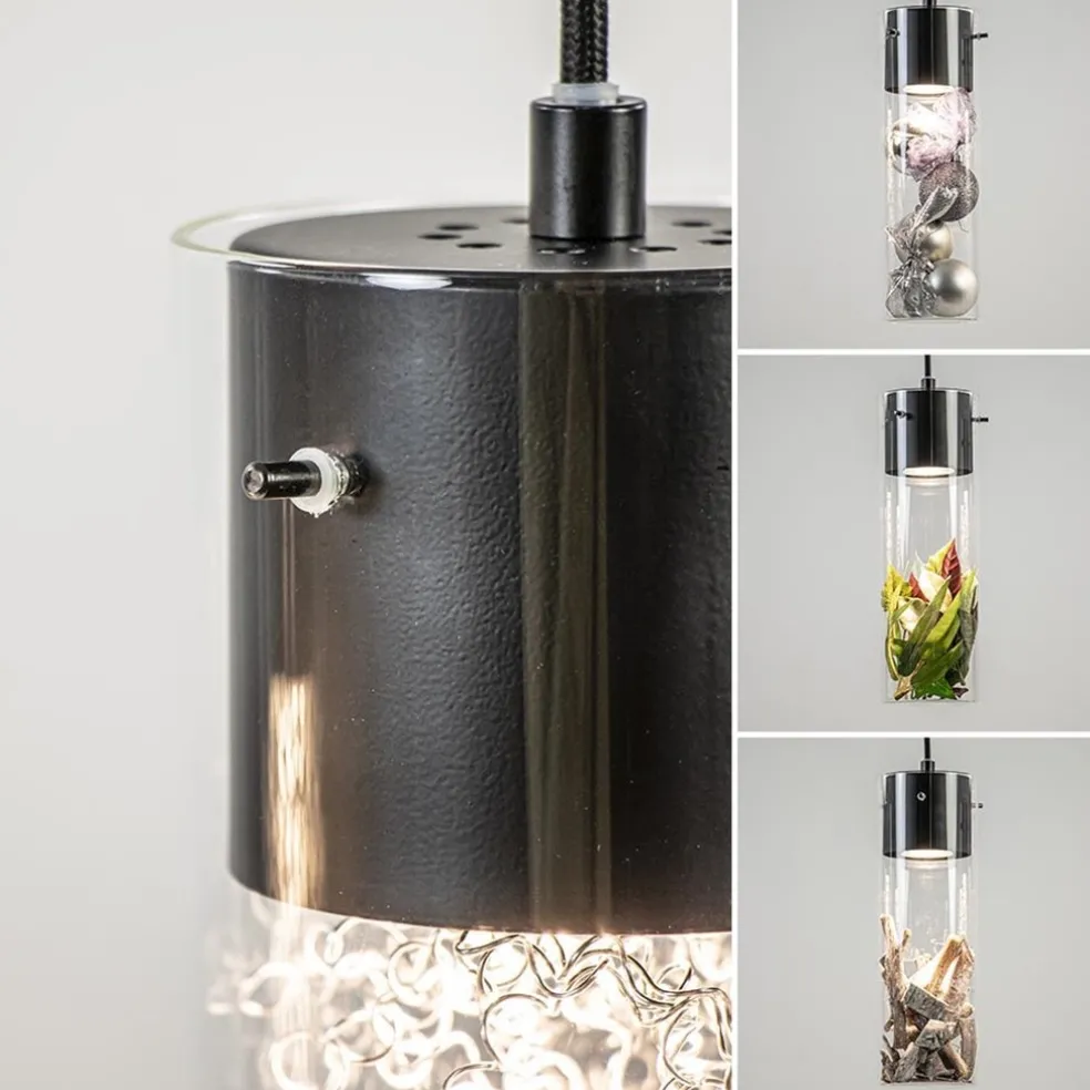 Flash Sale Straluma 5-Lichts hanglamp cilinder helder glas met zwart