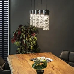 Flash Sale Straluma 5-Lichts hanglamp cilinder helder glas met zwart