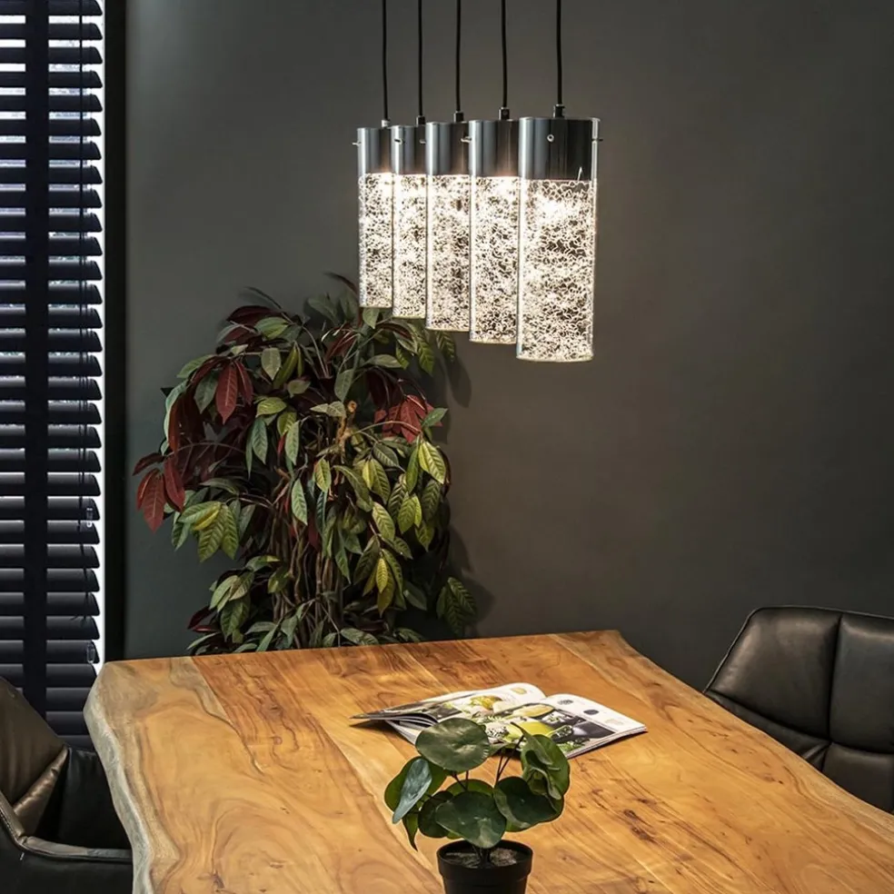 Flash Sale Straluma 5-Lichts hanglamp cilinder helder glas met zwart