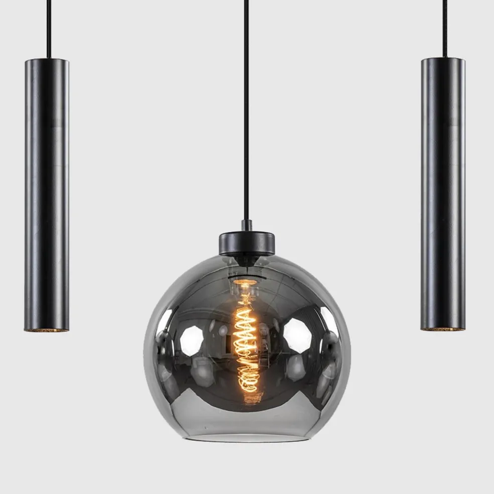 Flash Sale Straluma 5-Lichts hanglamp cilinders en smoke glas