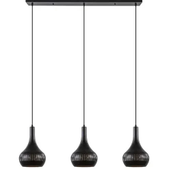 Shop Straluma 3-Lichts hanglamp kegels mat zwart met goud