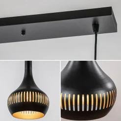 Shop Straluma 3-Lichts hanglamp kegels mat zwart met goud