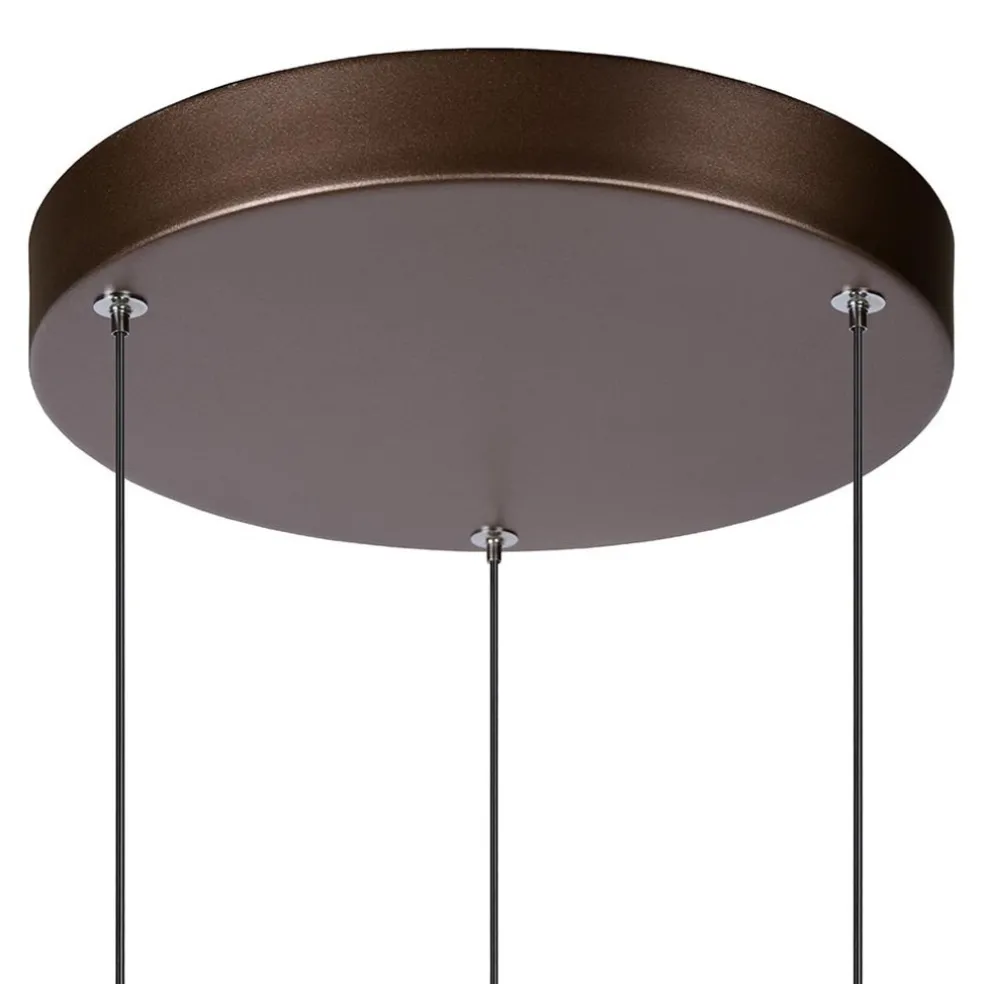 New Straluma 3-Lichts hanglamp LED cilinders bruin rond