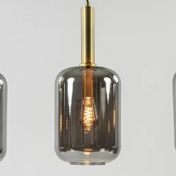 Shop Straluma 3-Lichts hanglamp Lekar antiek brons met smoke glas