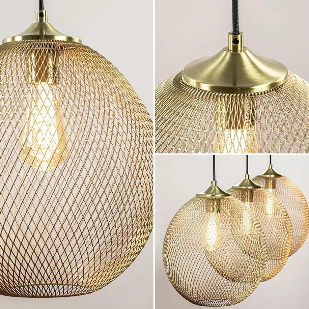 Online Straluma 3-Lichts hanglamp Moroc goud Light and Living