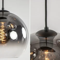 Flash Sale Straluma 5-Lichts hanglamp ovaal mat zwart met titanium glas