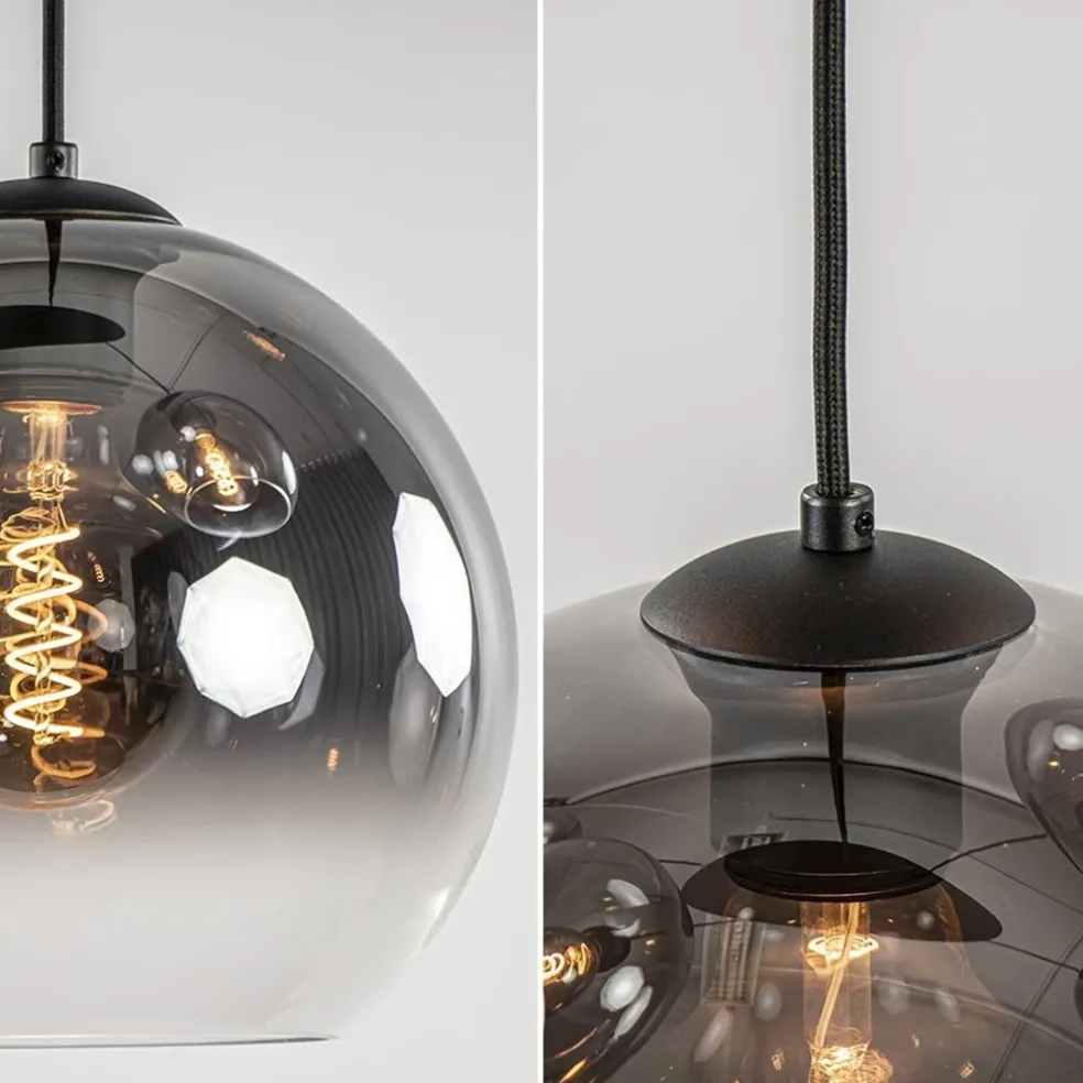 Flash Sale Straluma 5-Lichts hanglamp ovaal mat zwart met titanium glas