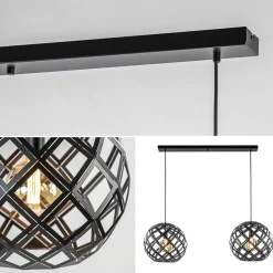Fashion Straluma 2-Lichts hanglamp Scandinavisch/landelijk mat zwart