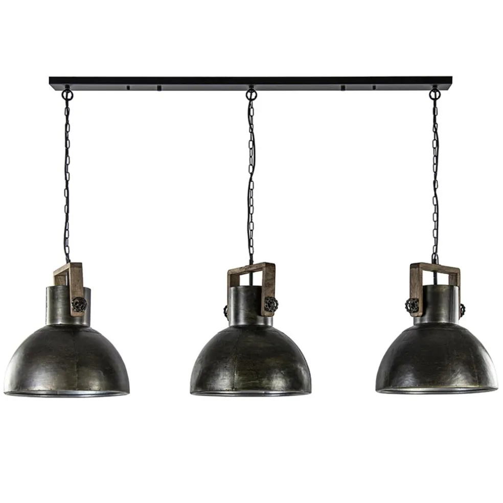 Flash Sale Straluma 3-Lichts hanglamp Shelly landelijk metaal met hout
