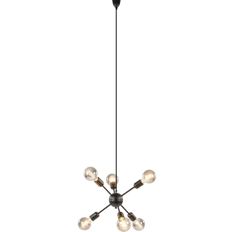 Cheap Straluma 6-Lichts hanglamp zwart exclusief lichtbron