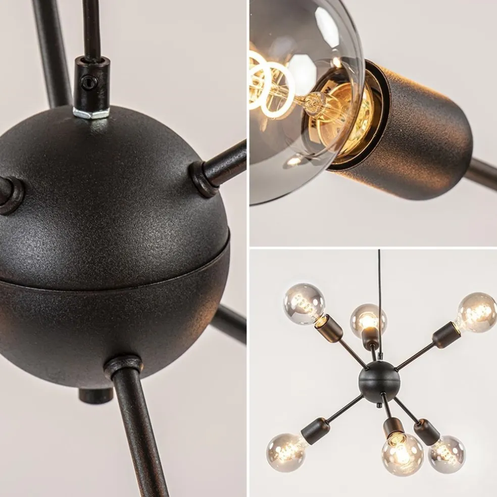 Cheap Straluma 6-Lichts hanglamp zwart exclusief lichtbron