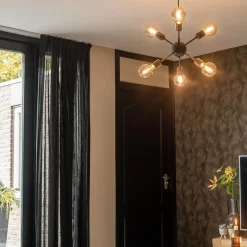 Cheap Straluma 6-Lichts hanglamp zwart exclusief lichtbron