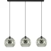 Sale Straluma 3-Lichts hanglamp zwart met smoke glas