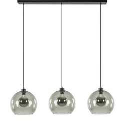 Sale Straluma 3-Lichts hanglamp zwart met smoke glas