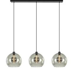 Sale Straluma 3-Lichts hanglamp zwart met smoke glas